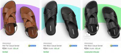 PROVOGUE Men's Sandals & Floaters Starts ₹254
