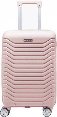PROVOGUE  Small Check-in Suitcase (55 cm) 4 Wheels - Hard Sided 4 Wheel Spinners, Expandable Bag Trolly - Pink