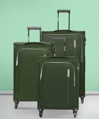 PROVOGUE Soft Body Set of 3 Luggage 4 Wheels - Lead Combo Set (30inch+ 26inch+22inch) - Dark Green