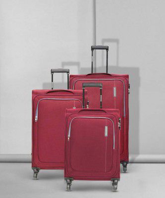 PROVOGUE Soft Body Set of 3 Luggage 4 Wheels - Lead Set (30inch - Red