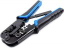 PRUTHVIK Modular Network RJ45 RJ11 RJ12 Crimping Tool, Network Cable Cutting Stripping Crimper/Wire Stripper/Wire Cutter, for 8P/6P/4P /CAT5/CAT5e/CAT6/CAT6A All in One Crimping Tool, Black and Blue...