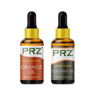 PRZ Combo of Orange Essential Oil & Cold Pressed Extra Virgin Coconut Carrier Oil
