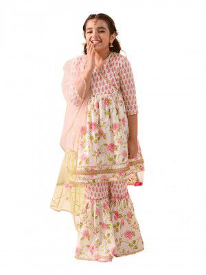 Pspeaches Girls Kurta & Sharara