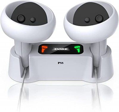 PSS Charging Dock for Oculus Quest 2 Controllers, VR Accessories Charger Station with 2 Rechargeable Batteries, Fast Charging Station Set with Type-C Charging Cable
