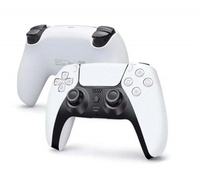 PSS Compatible with PS4 Controller for PS4/Pro/Slim, Wireless Controller with Built-in Speaker and Stereo Headset Jack 2.5MM –Auto Fire Turbo Button (White)