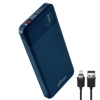 PTron 10000 mAh Lithium Polymer Dynamo Pro Power Bank with 18 Watt Fast Charging