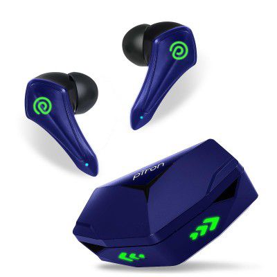 pTron Bassbuds B91 Plus TWS Earbuds w/ 38ms Gaming Low Latency, Dual HD Mic & AI-ENC Call (Bold Blue)
