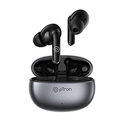 pTron Bassbuds Eon Truly Wireless Earbuds with Mic (Grey/Black)
