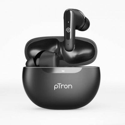 PTron Bassbuds Vibe w/ 34 Hrs Playback,Clear Calls,13mm Dynamic Drivers,Bluetooth V5.3 Bluetooth (Black, True Wireless)