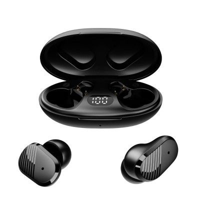 pTron Basspods P11 in-Ear TWS Earbuds w/Dual HD Mic, Bluetooth V5.1, Type-C Charging & IPX4(Coal Black)
