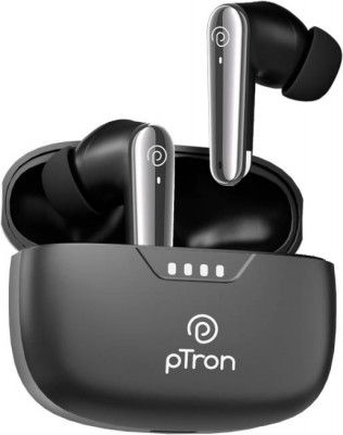 PTron Basspods Tour - AI ENC Calls,45hrs Playback,Pristine Audio, 50ms Low Latency Bluetooth  (Black, True Wireless)