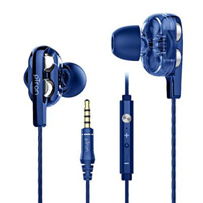 PTron Boom Ultima 4D Dual Driver, in-Ear Gaming Wired Headphones - (Dark Blue)