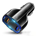 pTron Bullet Pro 36W PD Quick Charger, 3 Port Fast Car Charger Adapter - Compatible with All Smartphones & Tablets...