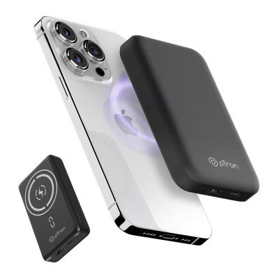 pTron Dynamo Arc 10000mAh 22.5W USB Fast Charging Nano Power Bank, 15W Magnetic Wireless Charging (Black)