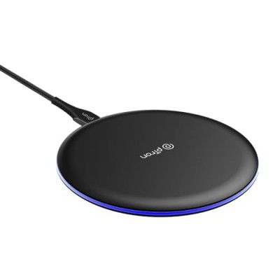 pTron Dynamo Ring Wireless Charger 15W,1m Type C Cable (Black)