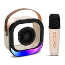 pTron Fusion Moment Mini Bluetooth Speaker with Mini Wireless Karaoke Mic, RGB Lights, Voice Change Effects, 6Hrs Playtime, Bluetooth V5.3 & Type C Fast Charging Port (Beige)...