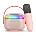 pTron Fusion Smart 10W Mini Bluetooth Speaker with Wireless Karaoke Mic, 10Hrs Playtime, RGB Lights (Pink)...