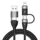 pTron Solero 4 in 1 Fast Charging USB Cable (1M Black)...