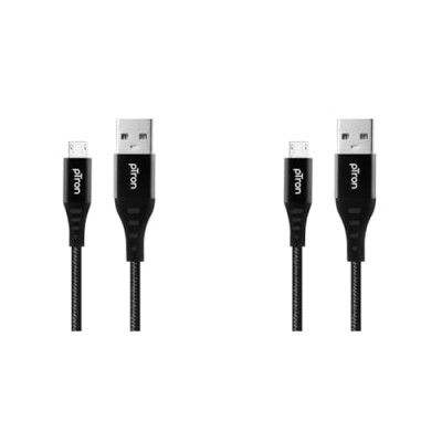 pTron USB-A to Micro USB 3A Fast Charging Cable, 480mbps Data Transfer Speed, Solero MB301 Tangle-Free USB Cable (Nylon Braided, 1.5M, Black)