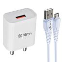 pTron Volta 12W Single Port USB Fast Charger, BIS Certified, Made in India Wall Charger Adapter, Universal Compatibility (1 m Micro USB Cable Included, White)...