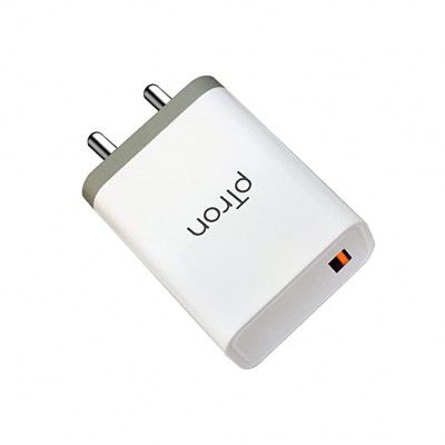 pTron Volta Elite QC3.0 18W USB Smart Charger for All iOS & Android Devices (White & Grey)