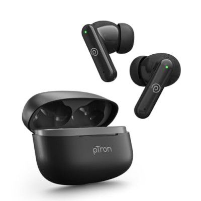 pTron Zenbuds X1 Quad Mic TWS Earbuds, TruTalk ENC Calls (Black)