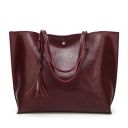 PU Leather Shoulder Bag Maroon large capacity...