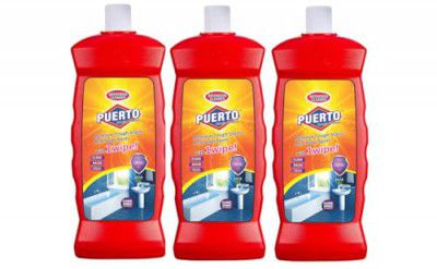 Puerto Bathroom Cleaner - 500 ml (Pack of 3)| Suitable for Bathroom floors, Slabs, Wall tiles, Sinks, Basins, Stainless Steel taps and Shower heads