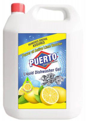Puerto Dishwash Gel Refill Can, (Lemon) - 5 Ltr 
