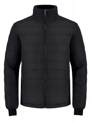 Puffer Winter Jacket for Men with Pocket (M, Black)