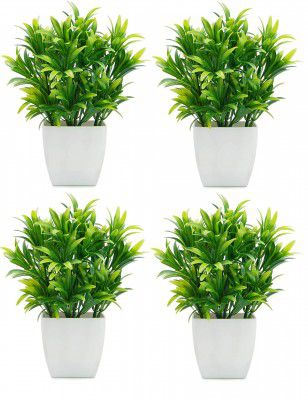 PUHUHP Artificial Beautiful Cute Mini Flower Plants Set of 4 (LLFR)