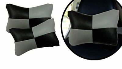 PulGos Grey Check Design Car Neck Rest Cushion with Adjustable Straps Maruti Suzuki Alto, Maruti Suzuki WagonR, Maruti Suzuki Swift, Tata Nexon, Tata Punch, Tata Harrier, Datsun GO