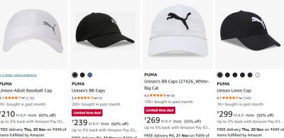 Puma Caps Upto 65% Off | Starting At Rs 299