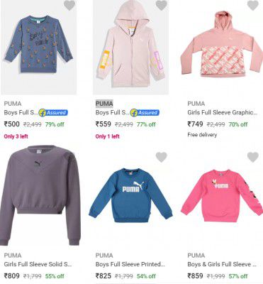 Puma Kids Sweatshirts Upto 80% Off