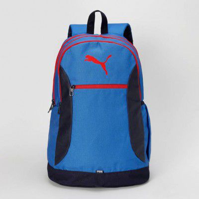 PUMA Large 34 L Backpack One Spacious Unisex Multipurpose bag with Laptop Sleeve CORE V2 (Blue)