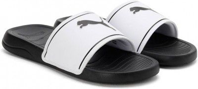 PUMA Marine Men Slides  (Black, White , 10)