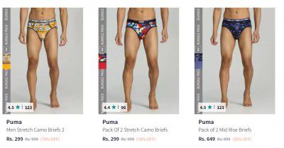 Puma Men Briefs Upto 70% Off