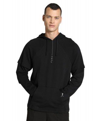Puma Men Cotton Blend Regular Fit Hooded Sweatshirt