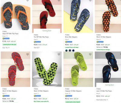Puma Men’s Slippers & Flip Flops Starts ₹199