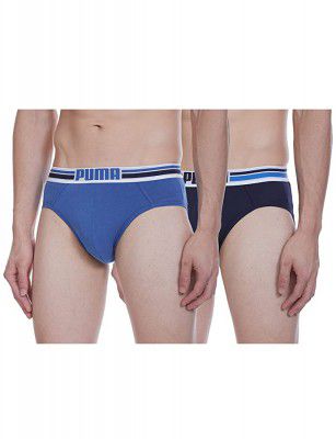 Puma Mens Stretch Brief Contrast WB- Pack of 2