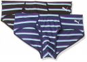 Puma Mens Stretch Brief Stripe- Pack of 2...