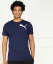 PUMA Solid Men Round Neck Blue T-Shirt...