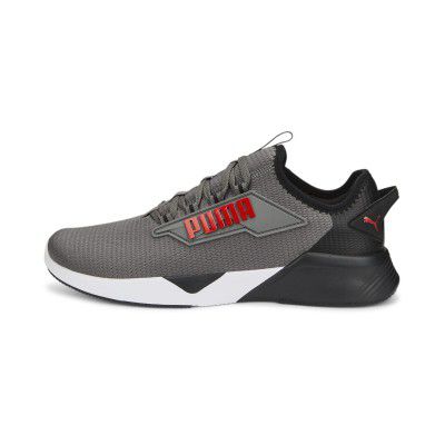 Puma Unisex-Adult Retaliate 2 Castlerock-Black-High Risk Red Running Shoe - 7UK (37667613)