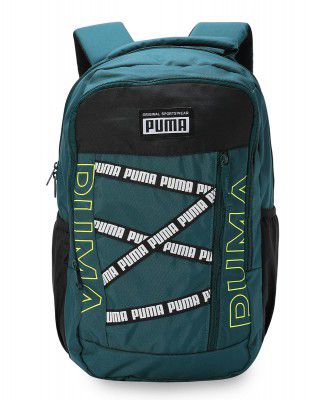 Puma Unisex-Adult TapeColorblock Backpack, Varsity Green (9103505)