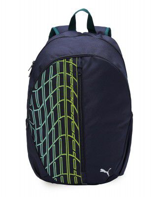 Puma Unisex-Adult Typography Backpack, Black-Electric Lime-Electric Peppermint (9103601)