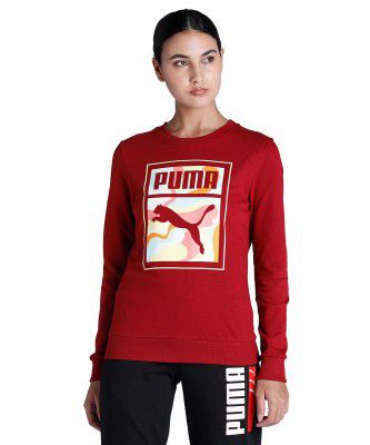 PUMA Women Cotton Crew Neck Sweatshirt