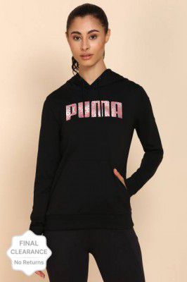 PUMA Women Full Sleeve Printed Hooded Sweatshirt