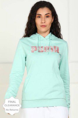 PUMA Women Full Sleeve Printed Hooded Sweatshirt