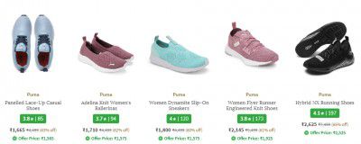 Puma women's Shoes upto 64% off