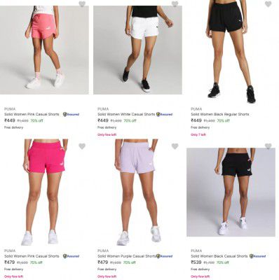 Puma Women's Shorts Upto 70% Off